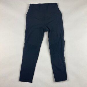 Alo Yoga Black Cropped Leggings with Mesh Panel Size XS